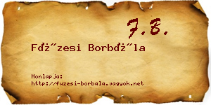 Füzesi Borbála névjegykártya
