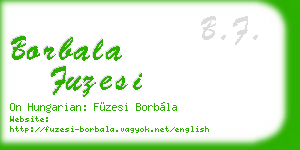 borbala fuzesi business card