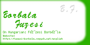 borbala fuzesi business card